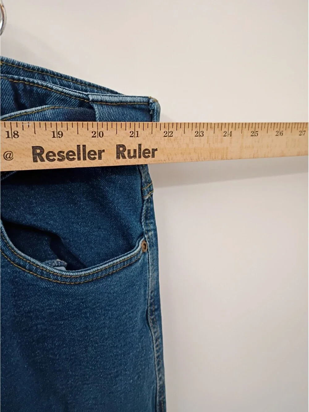 John Blair Jeans Mens 44x34 Blue Denim Straight Leg Adjustable Waist Med Wash